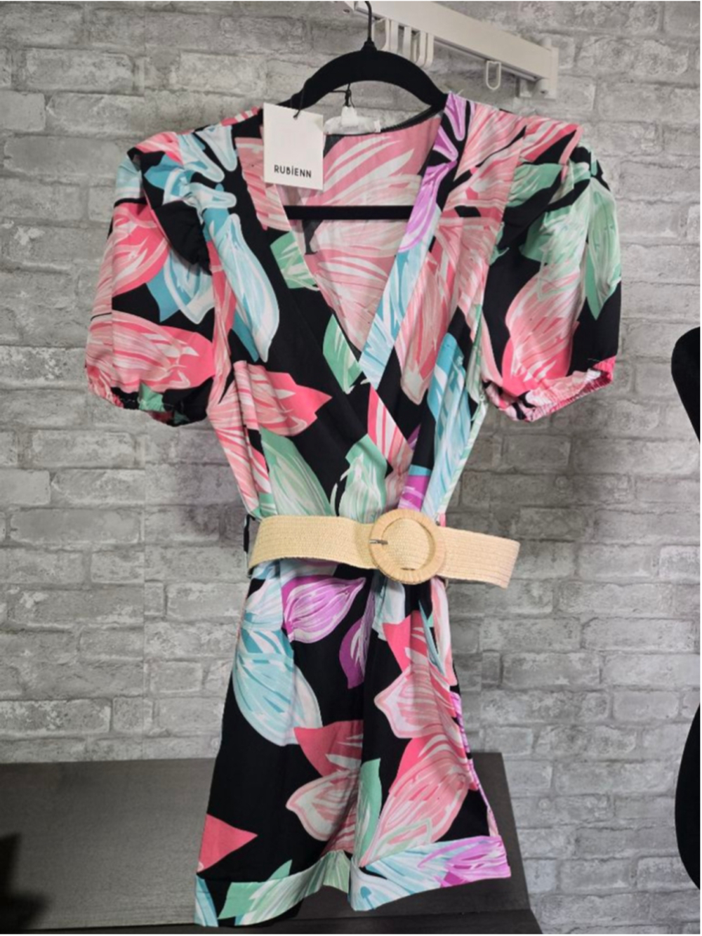 Women's RUBIENN Black Pink Floral Romper M